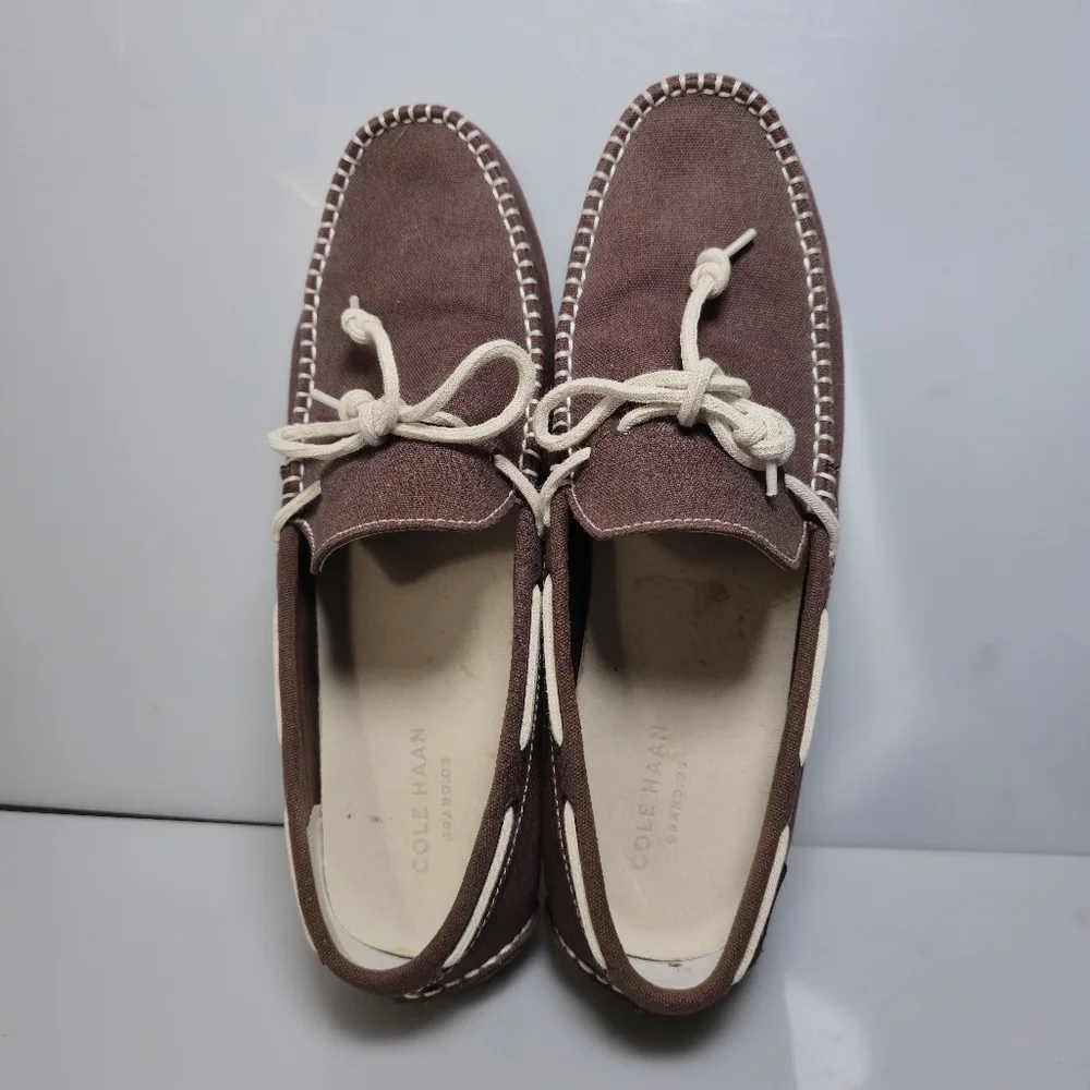 Cole Haan Boothbay Brown Canvas Moc Boat , Driving Shoe's Men's Size 12M